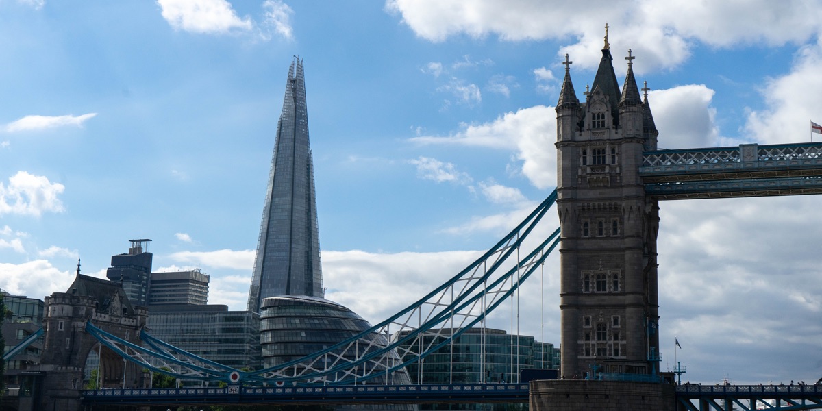the southbank skyline, featuring London's Tower Bridge and The Shard